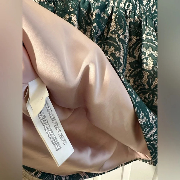 ZARA XS Green Lace Tulip Dress Sleeveless Backless Lined Fit Flare Sheath Boho - Picture 9 of 13